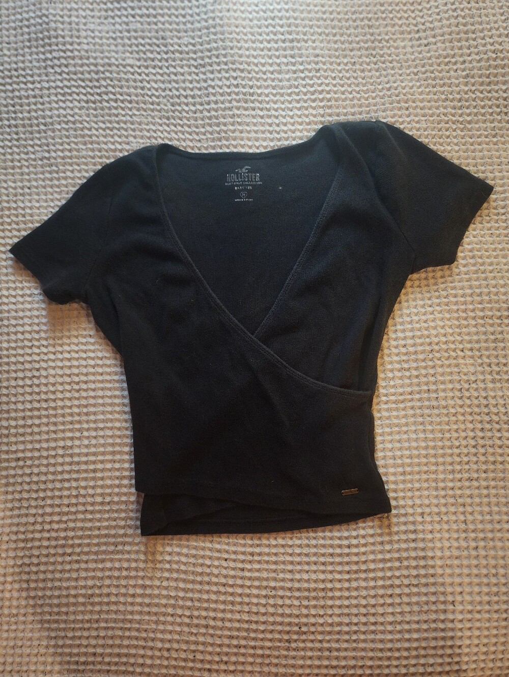Hollister Black Wrap Top
